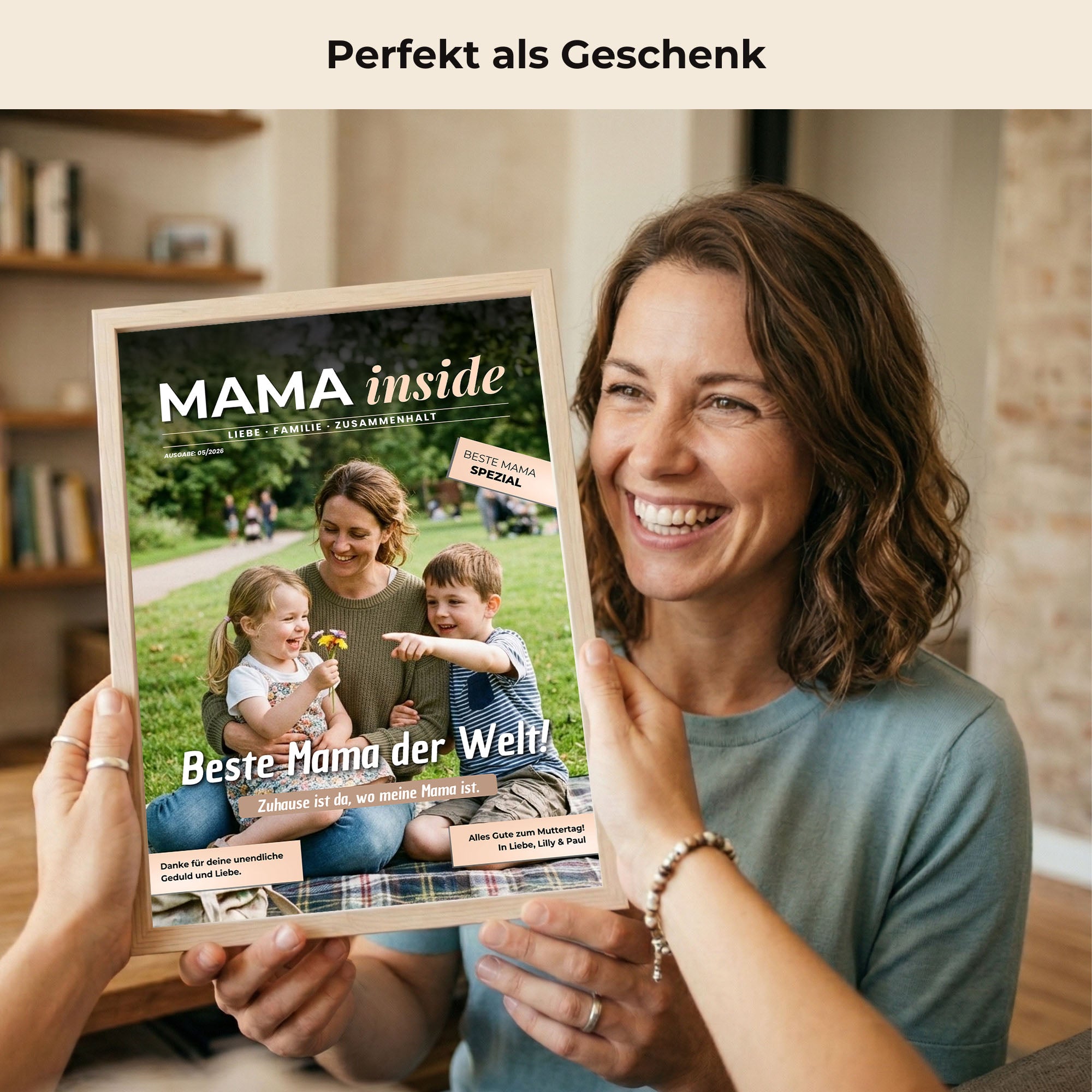 Poster "Mama Magazin" mit Rahmen und gratis Schlüsselanhänger