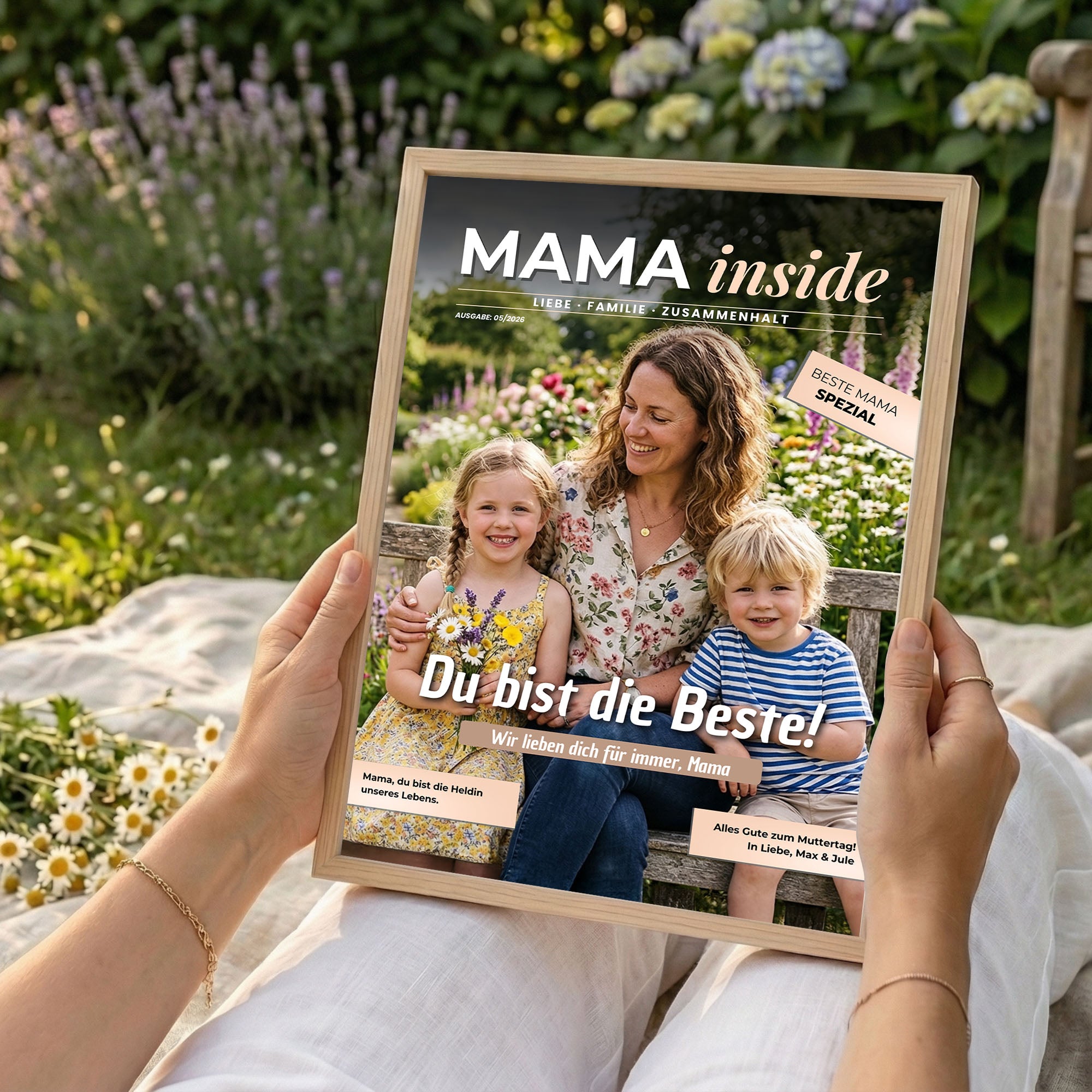 Poster "Mama Magazin" mit Rahmen und gratis Schlüsselanhänger