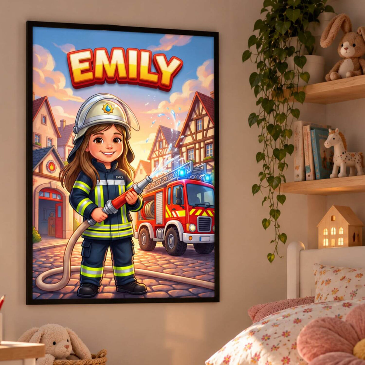 Dein Kind als Feuerwehrheld – Personalisiertes Poster