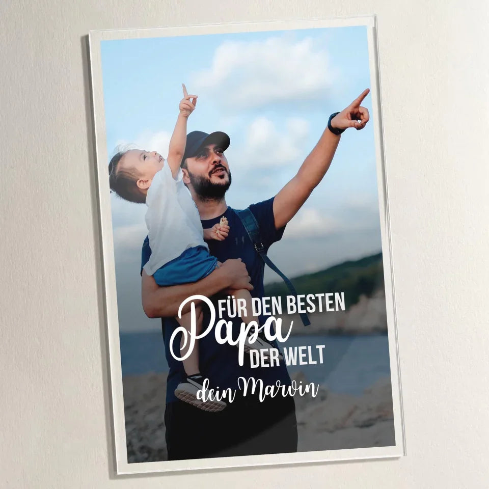 Acrylglas Bester Papa der Welt (1)_Mockup 2 liegend auf tisch