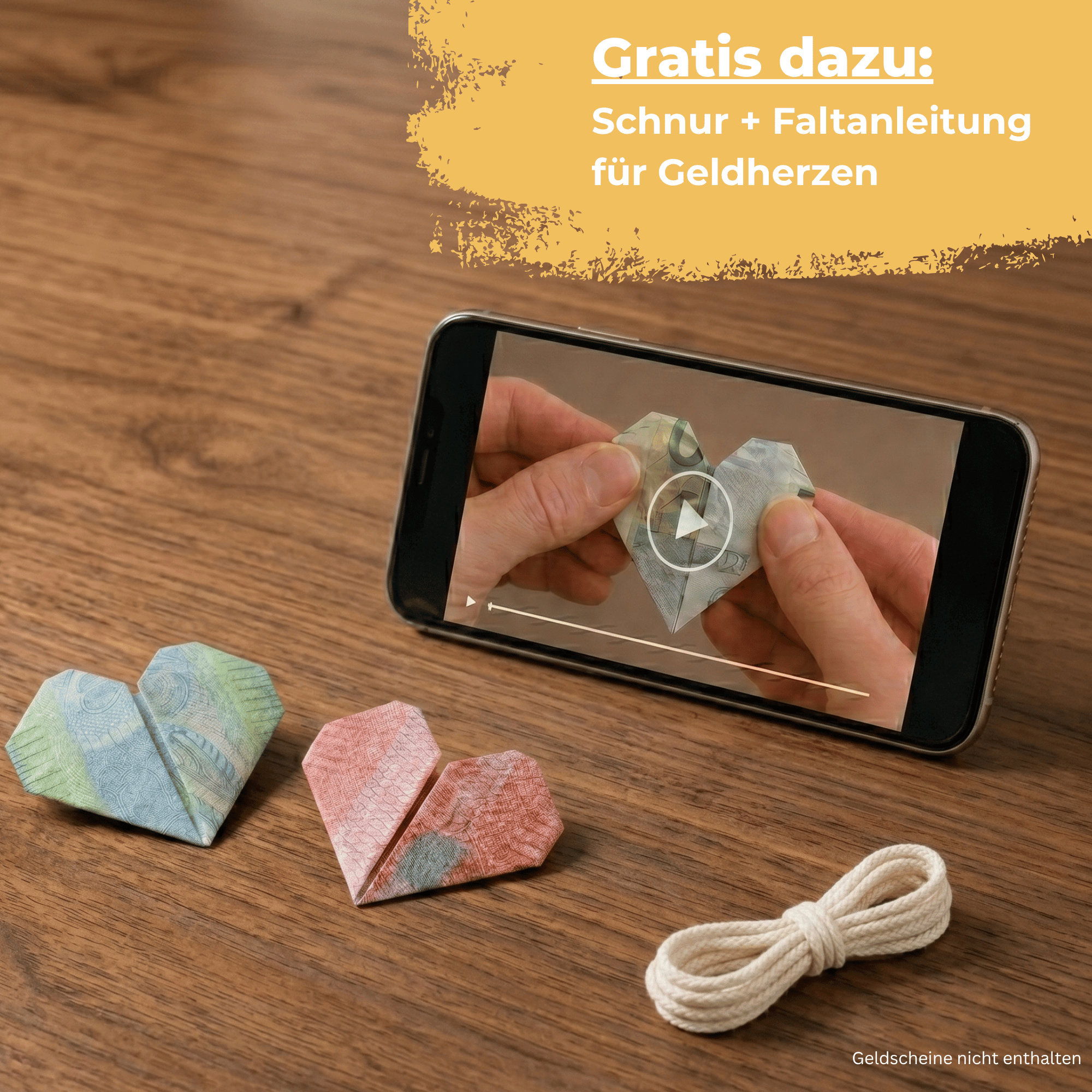 Personalisierte Flower Bottle als Geldgeschenk mit LED-Licht und Wunschtext
