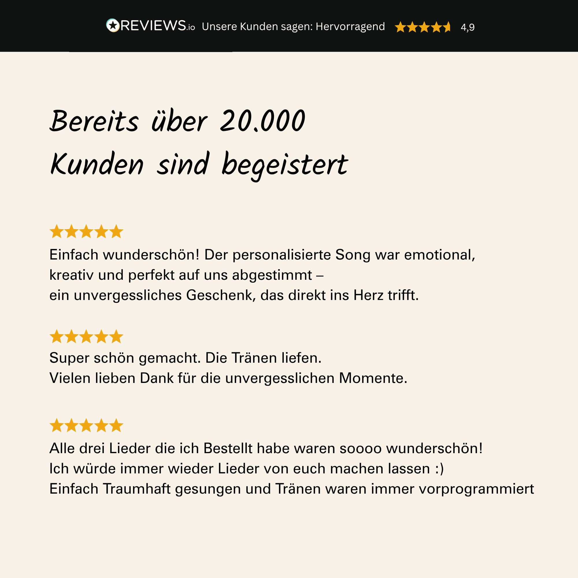 Personalisiertes Lied – Eure Geschichte, euer Song