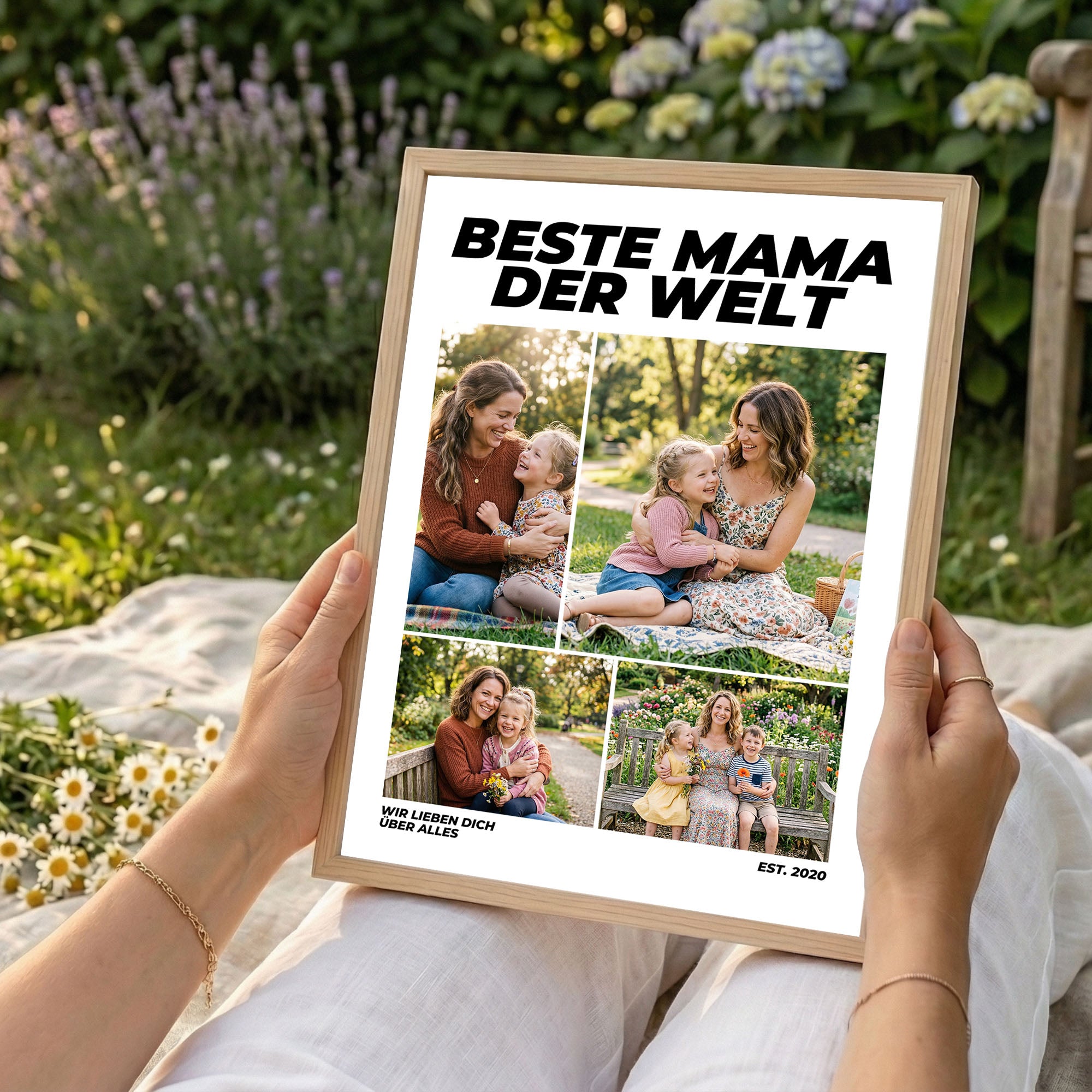 Poster "Beste Mama" mit Rahmen und gratis Schlüsselanhänger