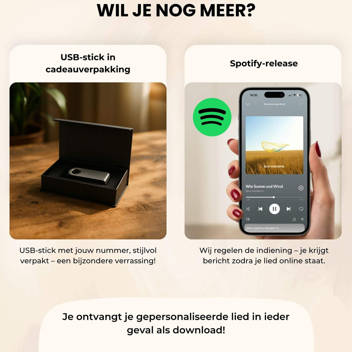 Gepersonaliseerd lied – jullie verhaal, jullie song
