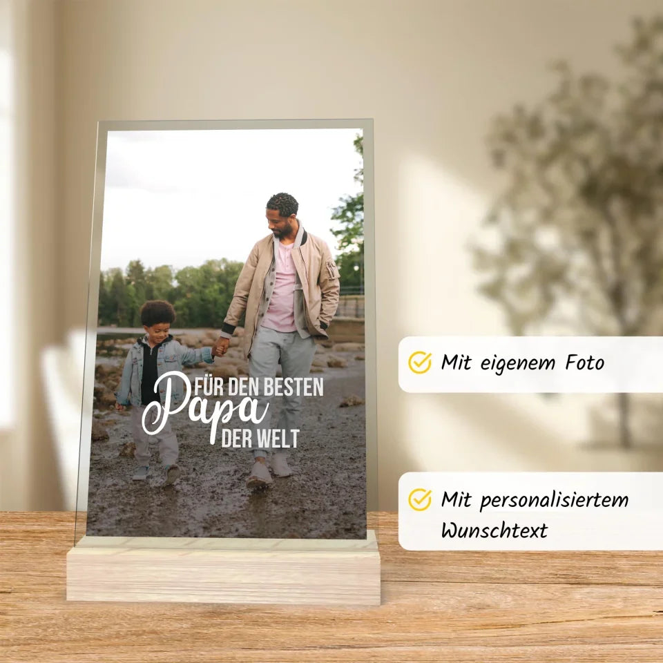 Acrylglas Bester Papa der Welt (2)_Mockup 5 USPs Personalisierungsoptionen