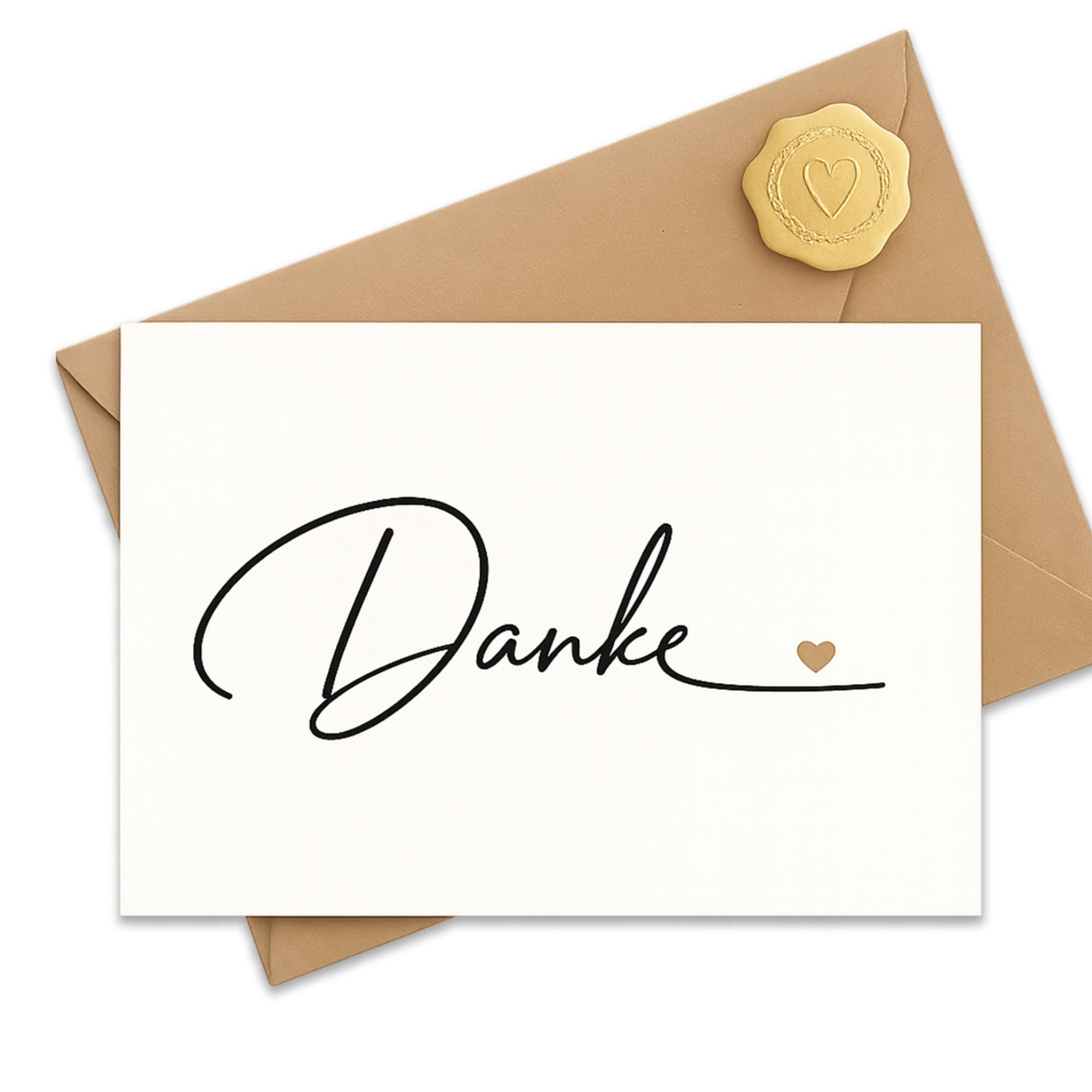 Geschenkkarte "Danke" mit Umschlag und Siegel